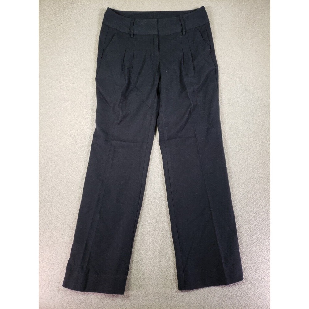 MI IT Stretch Pants Womens 4 Black Mid‎ Rise Pleated Slash Pockets Dress Pants